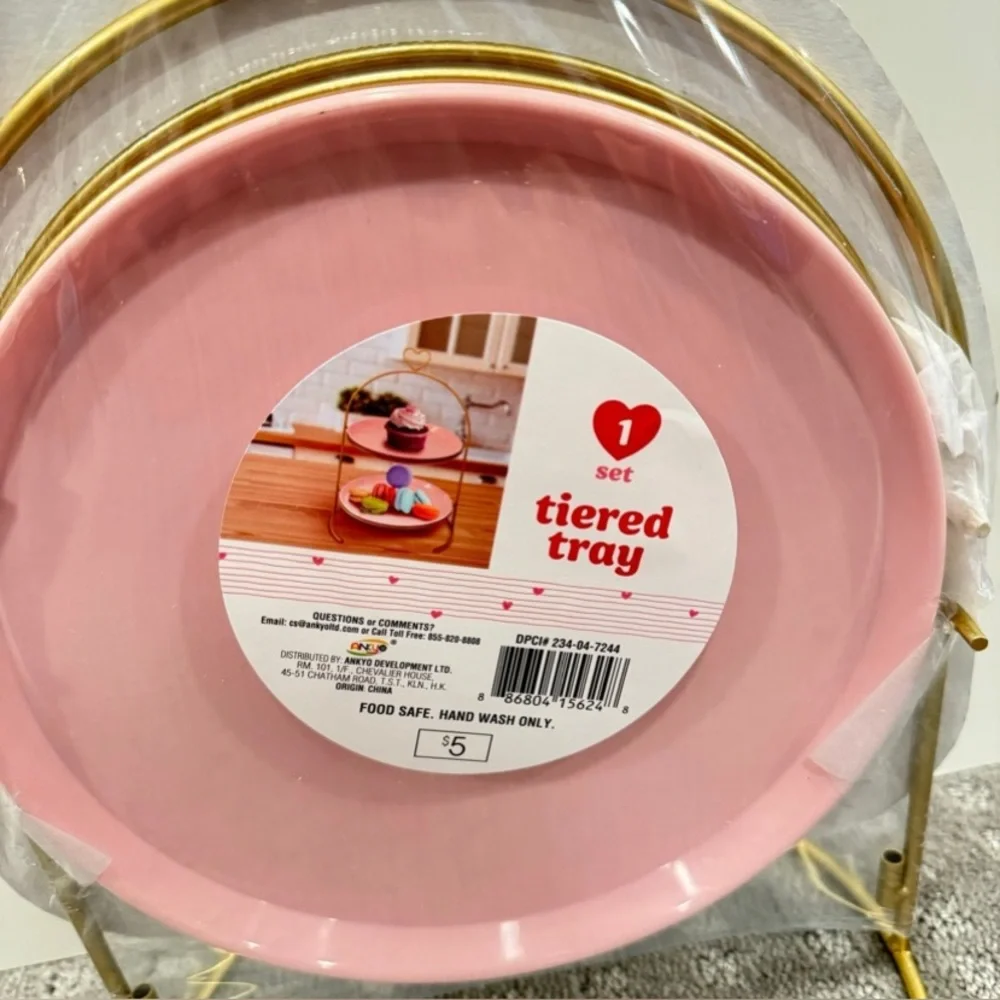 Valentine's Day Pink Heart Target Tiered Tray. Brand New.